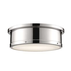 Kichler Serca 18-in Polished Nickel Indoor 3 -Light Flush Mount Light with Etched Glass