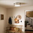 Kichler Serca 18-in Polished Nickel Indoor 3 -Light Flush Mount Light with Etched Glass
