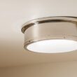 Kichler Serca 18-in Polished Nickel Indoor 3 -Light Flush Mount Light with Etched Glass