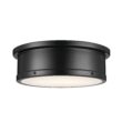 Kichler Serca 18-in Black Indoor 3 -Light Flush Mount Light with Etched Glass