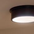 Kichler Serca 18-in Black Indoor 3 -Light Flush Mount Light with Etched Glass