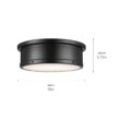 Kichler Serca 18-in Black Indoor 3 -Light Flush Mount Light with Etched Glass