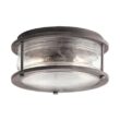 Kichler Ashland Bay 12-in Weathered Zinc Outdoor 1 -Light Flush Mount Light with Opal Glass