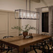 Kichler Crosby 5 -Light Black Modern/contemporary Clear glass Linear Large Hanging Kitchen Island Light