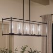 Kichler Crosby 5 -Light Black Modern/contemporary Clear glass Linear Large Hanging Kitchen Island Light
