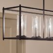 Kichler Crosby 5 -Light Black Modern/contemporary Clear glass Linear Large Hanging Kitchen Island Light