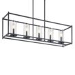 Kichler Crosby 5 -Light Black Modern/contemporary Clear glass Linear Large Hanging Kitchen Island Light