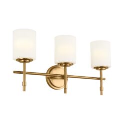 Kichler Ali 23.25-in 3 Light Brushed Gold Traditional Bathroom Vanity light