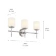 Kichler Ali 23.25-in 3 Light Polished Nickel Traditional Bathroom Vanity light