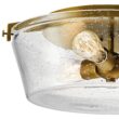 Kichler Alton 18.5-in Natural Brass Indoor 3 -Light Flush Mount Light with Etched Glass