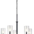 Kichler Crosby 5 -Light Black Clear glass Metal Chandelier