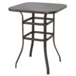 Nuu Garden 3 -Piece Black and brown Bar Height Patio Dining Set Iron Square Table with 2 Brown Swivel Chairs