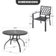 Nuu Garden 5 -Piece Black Patio Dining Set Iron Round Table with 4 Stackable Stationary Chairs
