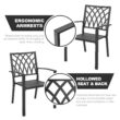 Nuu Garden 5 -Piece Black Patio Dining Set Iron Round Table with 4 Stackable Stationary Chairs