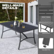 Nuu Garden 7 -Piece Black Patio Dining Set Aluminum Rectangle Table with 6 Stationary Chairs