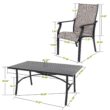 Nuu Garden 7 -Piece Black Patio Dining Set Aluminum Rectangle Table with 6 Stationary Chairs