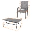Nuu Garden 7 -Piece Gray Patio Dining Set Iron Rectangle Table with 6 Gray Stationary Chairs