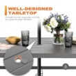 Nuu Garden 7 -Piece Gray Patio Dining Set Iron Rectangle Table with 6 Gray Stationary Chairs