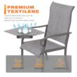 Nuu Garden 7 -Piece Gray Patio Dining Set Iron Rectangle Table with 6 Gray Stationary Chairs