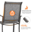 Nuu Garden 7 -Piece Gray Patio Dining Set Iron Rectangle Table with 6 Gray Stationary Chairs