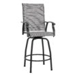 Nuu Garden 5 -Piece Black Bar Height Patio Dining Set Iron Square Table with 4 Gray Swivel Chairs