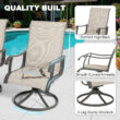 Nuu Garden 7 -Piece Grey Patio Dining Set Iron Rectangle Table with 6 Beige Swivel Chairs