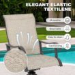 Nuu Garden 7 -Piece Grey Patio Dining Set Iron Rectangle Table with 6 Beige Swivel Chairs