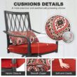 Nuu Garden 5 -Piece Black Bar Height Patio Dining Set Iron Square Table with 4 Red Cushions Swivel Chairs