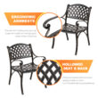 Nuu Garden 5 -Piece Black with gold Patio Dining Set Aluminum Round Table with 4 Stationary Chairs