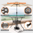Nuu Garden 5 -Piece Black with gold Patio Dining Set Aluminum Round Table with 4 Stationary Chairs