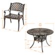 Nuu Garden 5 -Piece Black with gold Patio Dining Set Aluminum Round Table with 4 Stationary Chairs