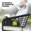 Nuu Garden 5 -Piece Black Woven Patio Dining Set Aluminum Square Table with 4 Beige Cushions Stationary Chairs