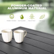 Nuu Garden 5 -Piece Black Woven Patio Dining Set Aluminum Square Table with 4 Beige Cushions Stationary Chairs