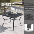 Nuu Garden 5 -Piece Black Woven Patio Dining Set Aluminum Square Table with 4 Beige Cushions Stationary Chairs