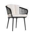 Nuu Garden 5 -Piece Black Woven Patio Dining Set Aluminum Square Table with 4 Beige Cushions Stationary Chairs