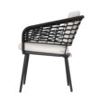 Nuu Garden 5 -Piece Black Woven Patio Dining Set Aluminum Square Table with 4 Beige Cushions Stationary Chairs