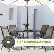 Nuu Garden 5 -Piece Black Patio Dining Set Aluminum Square Table with 4 Stationary Chairs