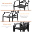 Nuu Garden 5 -Piece Black Patio Dining Set Iron Square Table with 4 Stackable Stationary Chairs