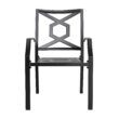 Nuu Garden 5 -Piece Black Patio Dining Set Iron Square Table with 4 Stackable Stationary Chairs