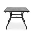 Nuu Garden 5 -Piece Black Patio Dining Set Iron Square Table with 4 Stackable Stationary Chairs