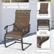 Nuu Garden 5 -Piece Black Patio Dining Set Iron Square Table with 4 Brown C-spring Chairs