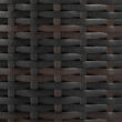 Nuu Garden 7 -Piece Black Rattan Patio Dining Set Wood Rectangle Table with 6 Beige Cushions Stationary Chairs