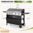 Sunshine Valley Gas Grill and Griddle Combo Black and Silver 5 -Burner Liquid Propane Gas Grill