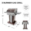 Permasteel Mocha 3 -Burner Liquid Propane Gas Grill