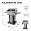 Permasteel Black 3 -Burner Liquid Propane Gas Grill