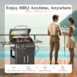 Sunshine Valley Gas Grill and Griddle Combo Black and Silver 4 -Burner Liquid Propane Gas Grill 1 -Side Burner