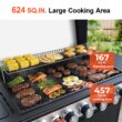 Brand-Man Grills BMMUST Polished Chrome 6 -Burner Infrared Liquid Propane Gas Grill 1 -Side Burner