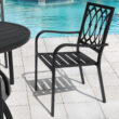 Nuu Garden 5 -Piece Black Patio Dining Set Iron Round Table with 4 Stackable Stationary Chairs