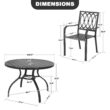 Nuu Garden 5 -Piece Black Patio Dining Set Iron Round Table with 4 Stackable Stationary Chairs