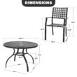 Nuu Garden 5 -Piece Black Patio Dining Set Iron Round Table with 4 Stackable Stationary Chairs
